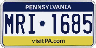 PA license plate MRI1685