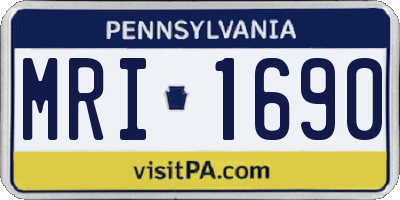PA license plate MRI1690