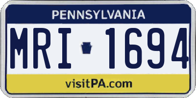PA license plate MRI1694