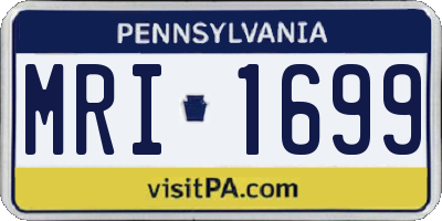 PA license plate MRI1699