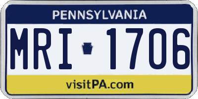 PA license plate MRI1706
