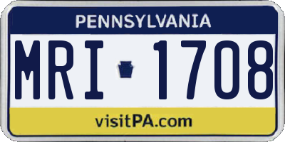 PA license plate MRI1708