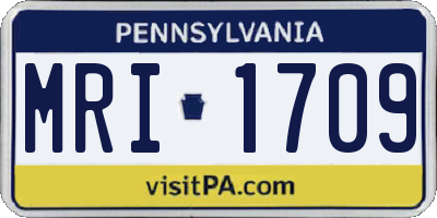 PA license plate MRI1709