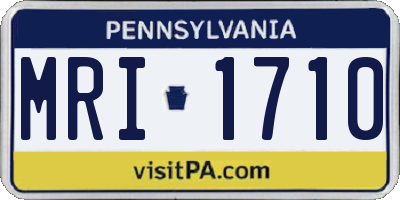PA license plate MRI1710