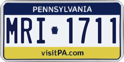 PA license plate MRI1711