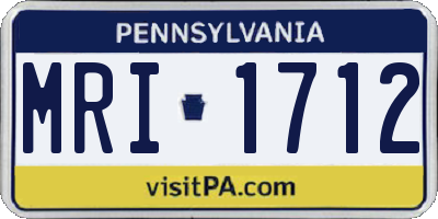 PA license plate MRI1712