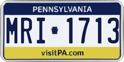 PA license plate MRI1713