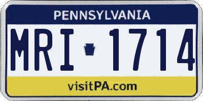 PA license plate MRI1714