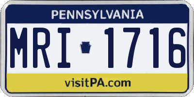 PA license plate MRI1716