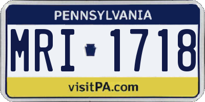 PA license plate MRI1718