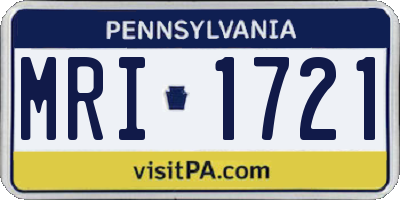 PA license plate MRI1721