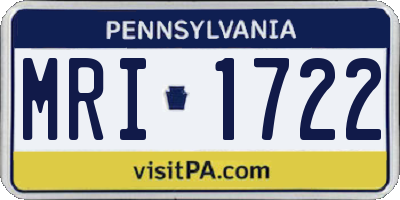 PA license plate MRI1722