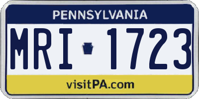 PA license plate MRI1723