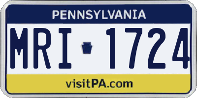 PA license plate MRI1724