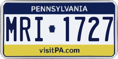 PA license plate MRI1727