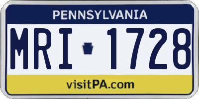 PA license plate MRI1728
