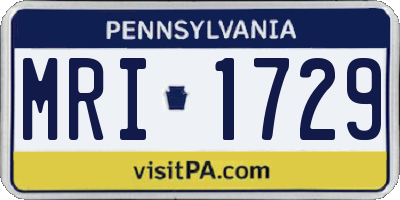 PA license plate MRI1729