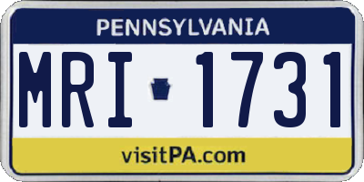 PA license plate MRI1731
