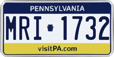 PA license plate MRI1732