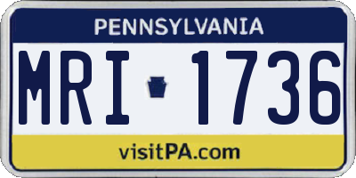 PA license plate MRI1736