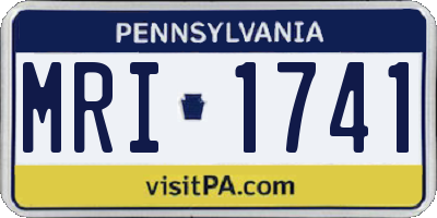 PA license plate MRI1741