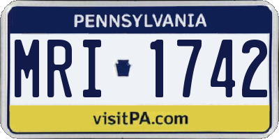 PA license plate MRI1742