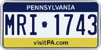 PA license plate MRI1743