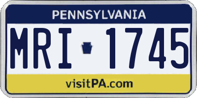 PA license plate MRI1745