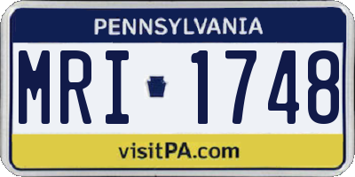 PA license plate MRI1748
