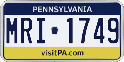 PA license plate MRI1749
