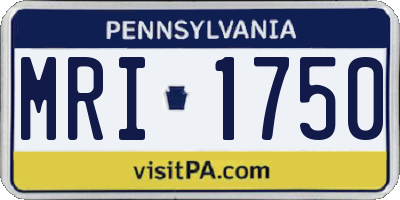 PA license plate MRI1750