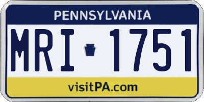 PA license plate MRI1751