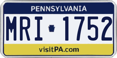 PA license plate MRI1752