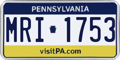 PA license plate MRI1753