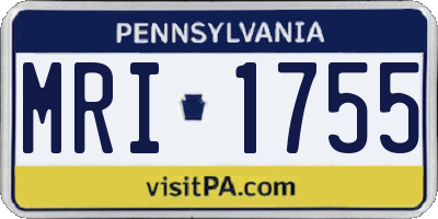 PA license plate MRI1755