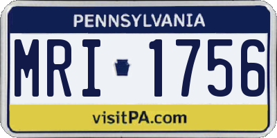 PA license plate MRI1756