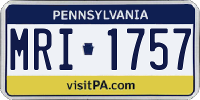 PA license plate MRI1757