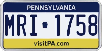 PA license plate MRI1758