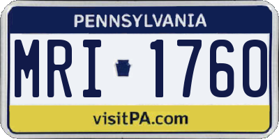 PA license plate MRI1760