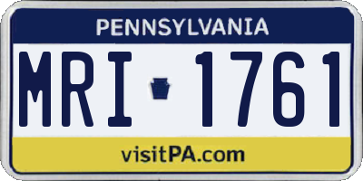PA license plate MRI1761