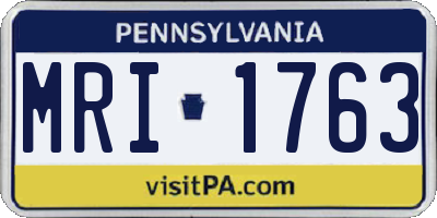 PA license plate MRI1763