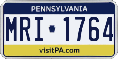 PA license plate MRI1764