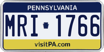 PA license plate MRI1766