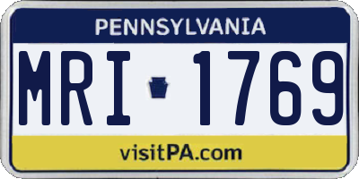 PA license plate MRI1769