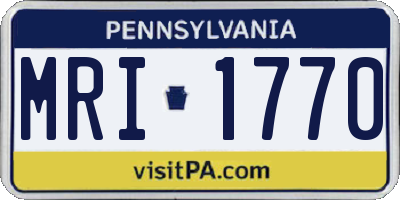 PA license plate MRI1770