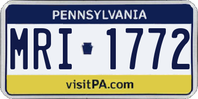 PA license plate MRI1772