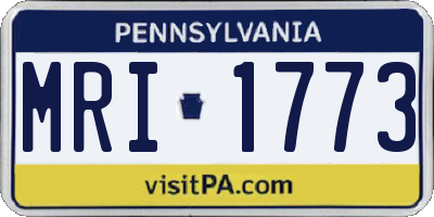 PA license plate MRI1773