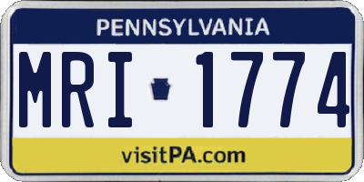 PA license plate MRI1774