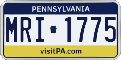 PA license plate MRI1775