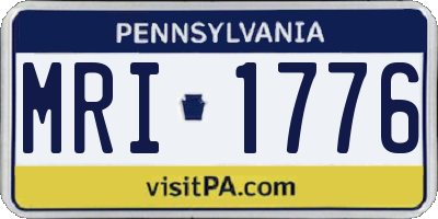 PA license plate MRI1776